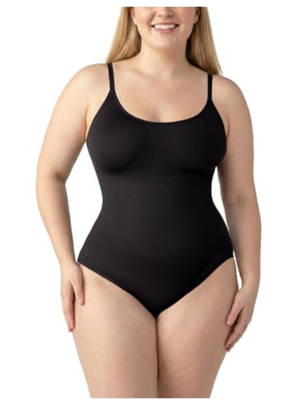 Seamless Tummy Control Shapewear Bodysuit Scoop Neck Adjustable Straps